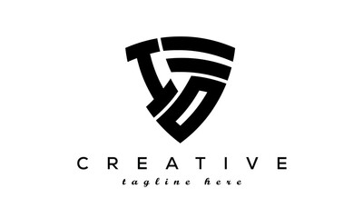 Shield letters IO creative logo