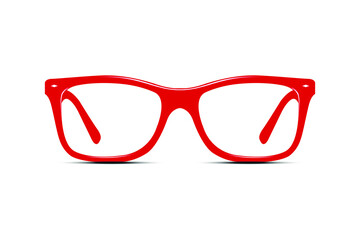 Fototapeta premium red glasses isolated on white
