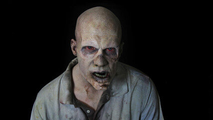 male zombie with mouth open #8 - obrazy, fototapety, plakaty
