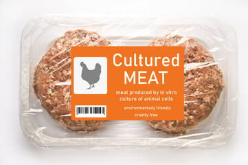 chicken cultured meat concept