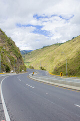 Fototapeta premium Empty Colombian highway with mountains 