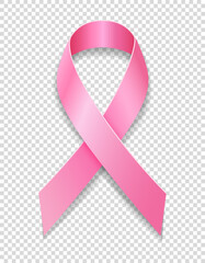 pink ribbon symbol of breast cancer disease vector illustration