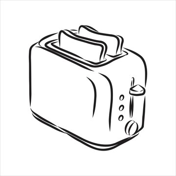 recommend clip art: Doodle style breakfast toaster illustration in vector format.