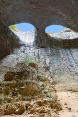 God's eyes in Prohodna cave, Bulgaria