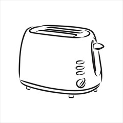 Doodle style breakfast toaster illustration in vector format.