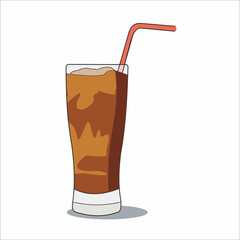 ice tea drink with straw vector design 