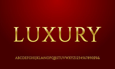elegant golden font and number