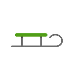 Sleigh icon. Vector graphics in flat style