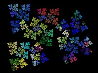 3d fractal illustration.Abstract shapes in bright and colorful color. An abstract fractal.