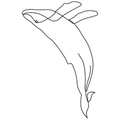 One line whale design silhouette. Hand drawn minimalism style vector illustration. Jumping whale © ad_stock