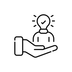 Experts opinion vector outline icon style illustration. EPS 10 file