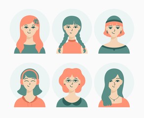 Hand drawn different people icons pack