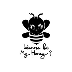 Wanna be my honey design vector