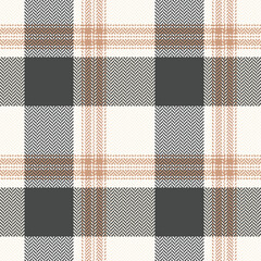 Tartan plaid pattern in grey and beige for autumn, spring, winter. Seamless herringbone light neutral buffalo check texture for scarf, poncho, jacket, coat, bag, other modern fashion textile print.