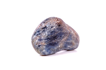 Macro mineral stone sapphire on white background
