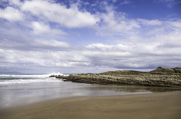Zumaia beach in Spain