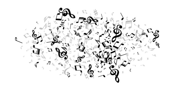 Musical notes cartoon vector background. Melody