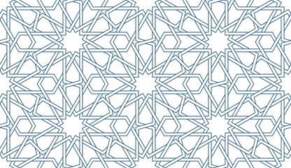 Geometric Islamic Seamless Pattern for decoration greeting card or interior. Vector Illustration.