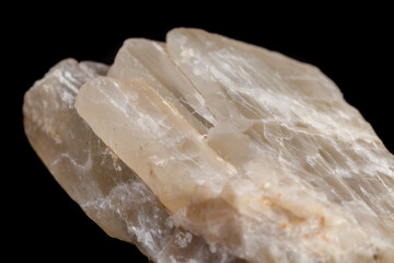Macro mineral stone Moonstone a black background