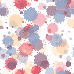 Paint stains seamless splatter, spray blots, spots