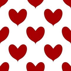 Seamless pattern of red hearts on white background. Seamless pattern for fashion, cloth, wrapping paper, cover skin. Pattern for valentine day.