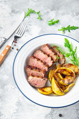 duck breast meat and garnish poultry second course fresh meal snack on the table copy space food background