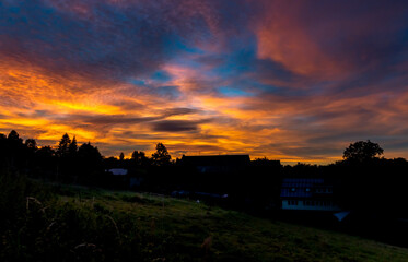 sunset over the city