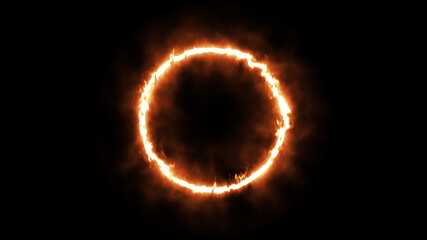 Geometric Minimalistic Background - Circle illustration with fire FX for scifi images and texts