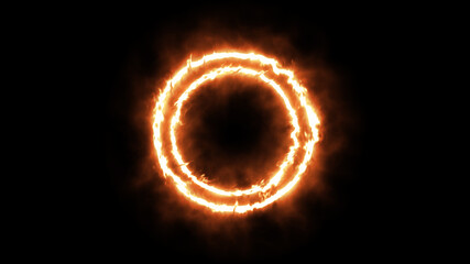 Geometric Minimalistic Background - Circle illustration with fire FX for scifi images and texts