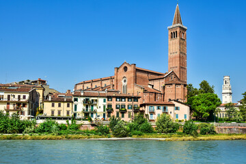 Fototapeta premium river and beautiful architecture of Verona, Italy
