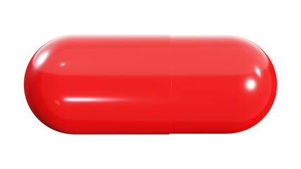 Realistic 3D illustration of the red  pill isolated on white