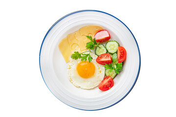 fried eggs breakfast cup of coffee liquid egg yolk fresh meal snack on the table copy space food background rustic top view 