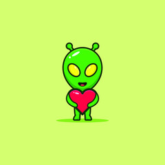 Kawaii alien with Love exspression