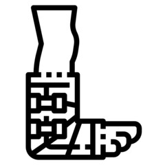broken leg line icon