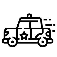 police car line icon