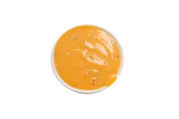 Sauce in a bowl isolated on white background.