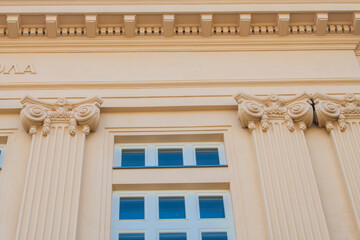 Obraz premium Orange facades of residential buildings