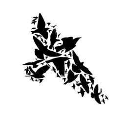 Abstraction bird in flight. Vector illustration