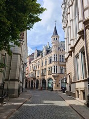 Fototapeta na wymiar Historical landmarks of the Latvian capital Riga on a sunny summer day 2021