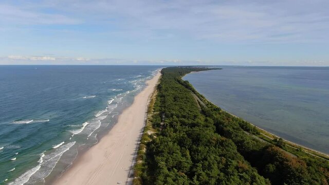 Aerial view of Hel peninsula at the Baltic Sea in Poland, Europe