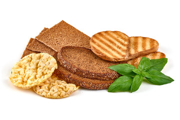 Flour products, isolated on white background.