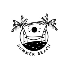 Summer beach design vector isolated