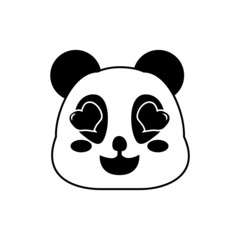 Fototapeta premium Face panda in love design vector