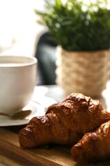 cup of coffee and croissant