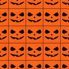 Halloween stamps pattern. Vector seamless squared stamps tile.