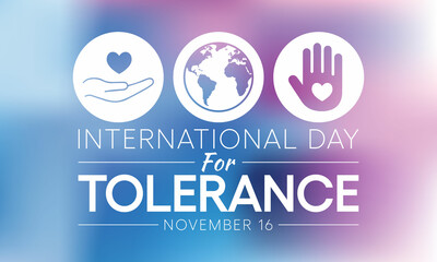 International day for Tolerance is observed every year on November 16, to generate public awareness of the dangers of intolerance. vector illustration