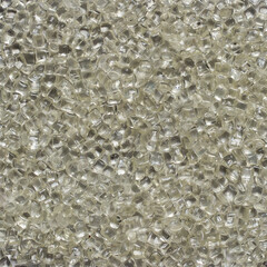 Transparent granules of polypropylene or polyamide. background. Plastics and polymers industry....