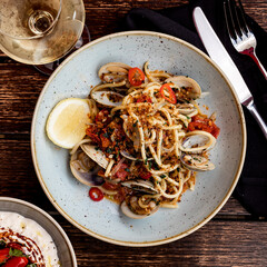Italian pasta dinner plate