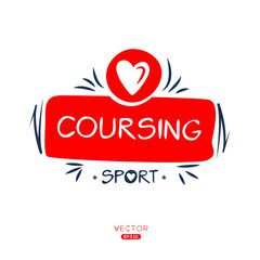 Fototapeta na wymiar Creative (coursing) Sport sticker, logo template, vector illustration.