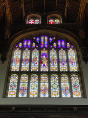 stained glass window the great hall at Hampton court palace